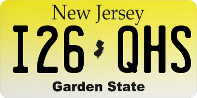 NJ license plate I26QHS
