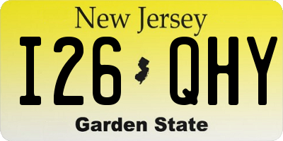 NJ license plate I26QHY