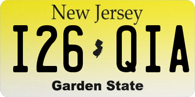 NJ license plate I26QIA