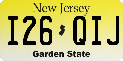 NJ license plate I26QIJ
