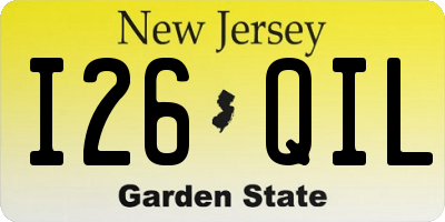 NJ license plate I26QIL