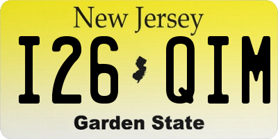 NJ license plate I26QIM