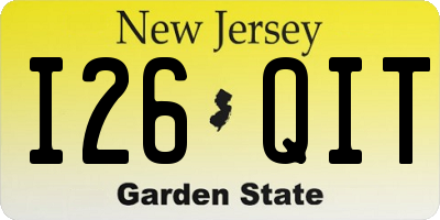 NJ license plate I26QIT