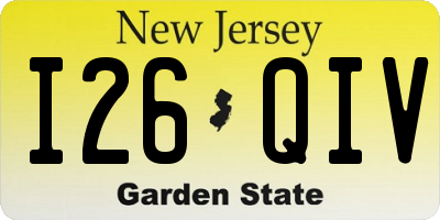 NJ license plate I26QIV