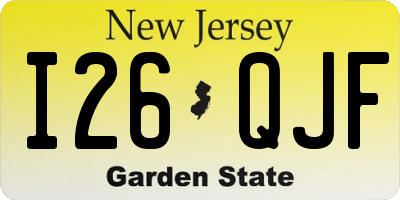 NJ license plate I26QJF
