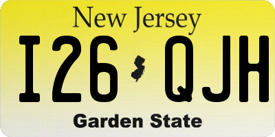 NJ license plate I26QJH