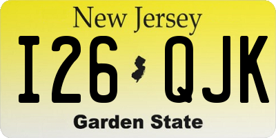 NJ license plate I26QJK