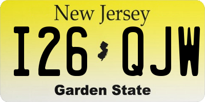 NJ license plate I26QJW