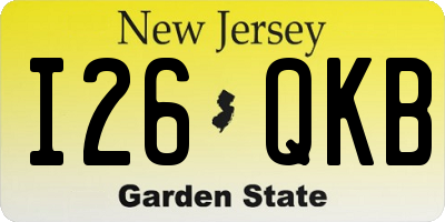 NJ license plate I26QKB