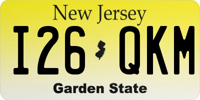 NJ license plate I26QKM