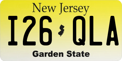 NJ license plate I26QLA
