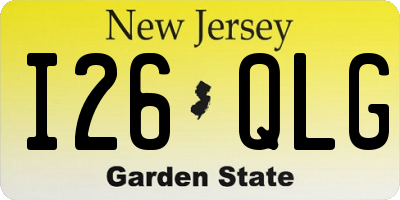 NJ license plate I26QLG