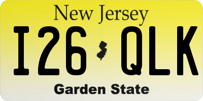NJ license plate I26QLK
