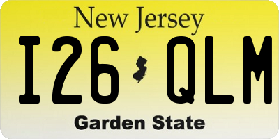 NJ license plate I26QLM