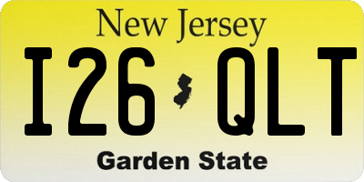 NJ license plate I26QLT