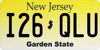 NJ license plate I26QLU
