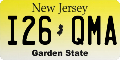 NJ license plate I26QMA