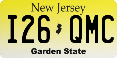 NJ license plate I26QMC