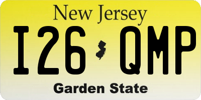NJ license plate I26QMP