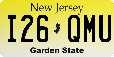 NJ license plate I26QMU