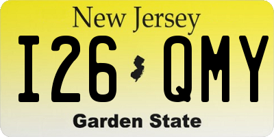 NJ license plate I26QMY