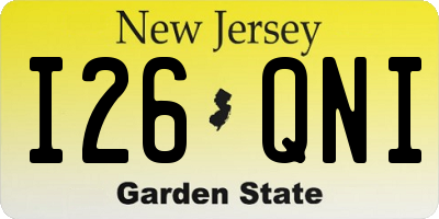 NJ license plate I26QNI