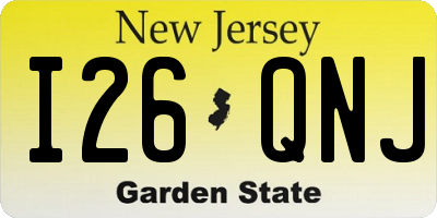 NJ license plate I26QNJ