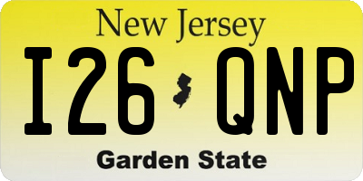 NJ license plate I26QNP
