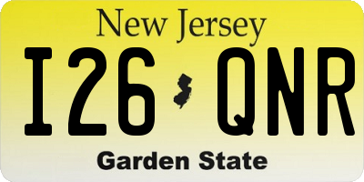 NJ license plate I26QNR