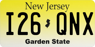 NJ license plate I26QNX