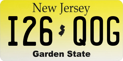 NJ license plate I26QOG