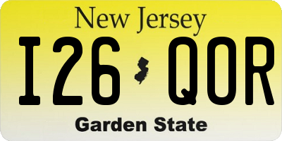 NJ license plate I26QOR
