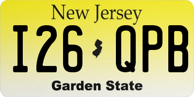 NJ license plate I26QPB