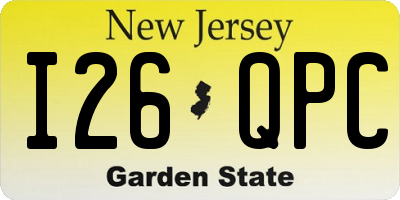 NJ license plate I26QPC