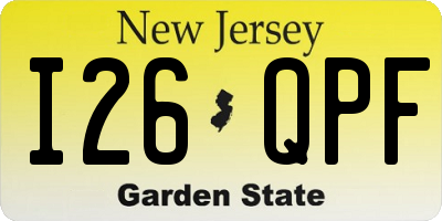 NJ license plate I26QPF