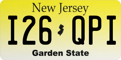 NJ license plate I26QPI
