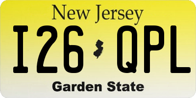 NJ license plate I26QPL