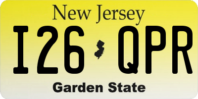 NJ license plate I26QPR