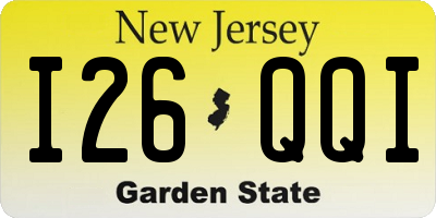NJ license plate I26QQI