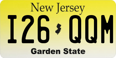 NJ license plate I26QQM
