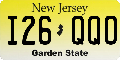 NJ license plate I26QQO