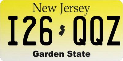 NJ license plate I26QQZ