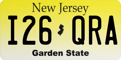 NJ license plate I26QRA