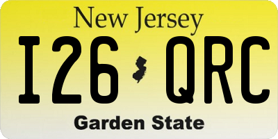 NJ license plate I26QRC