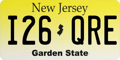 NJ license plate I26QRE
