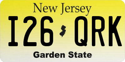 NJ license plate I26QRK