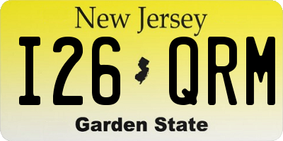 NJ license plate I26QRM
