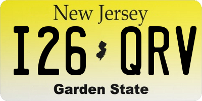NJ license plate I26QRV