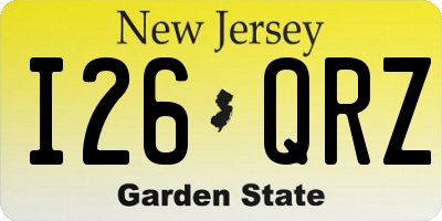 NJ license plate I26QRZ