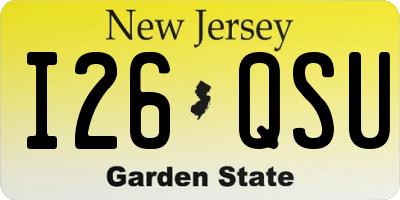 NJ license plate I26QSU